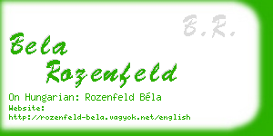 bela rozenfeld business card